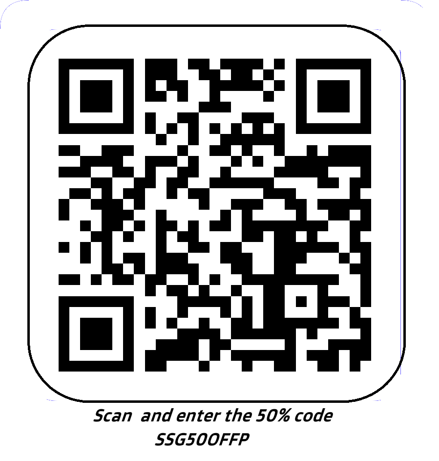 QR code to subscribe to Premium with code SSG50OFFP