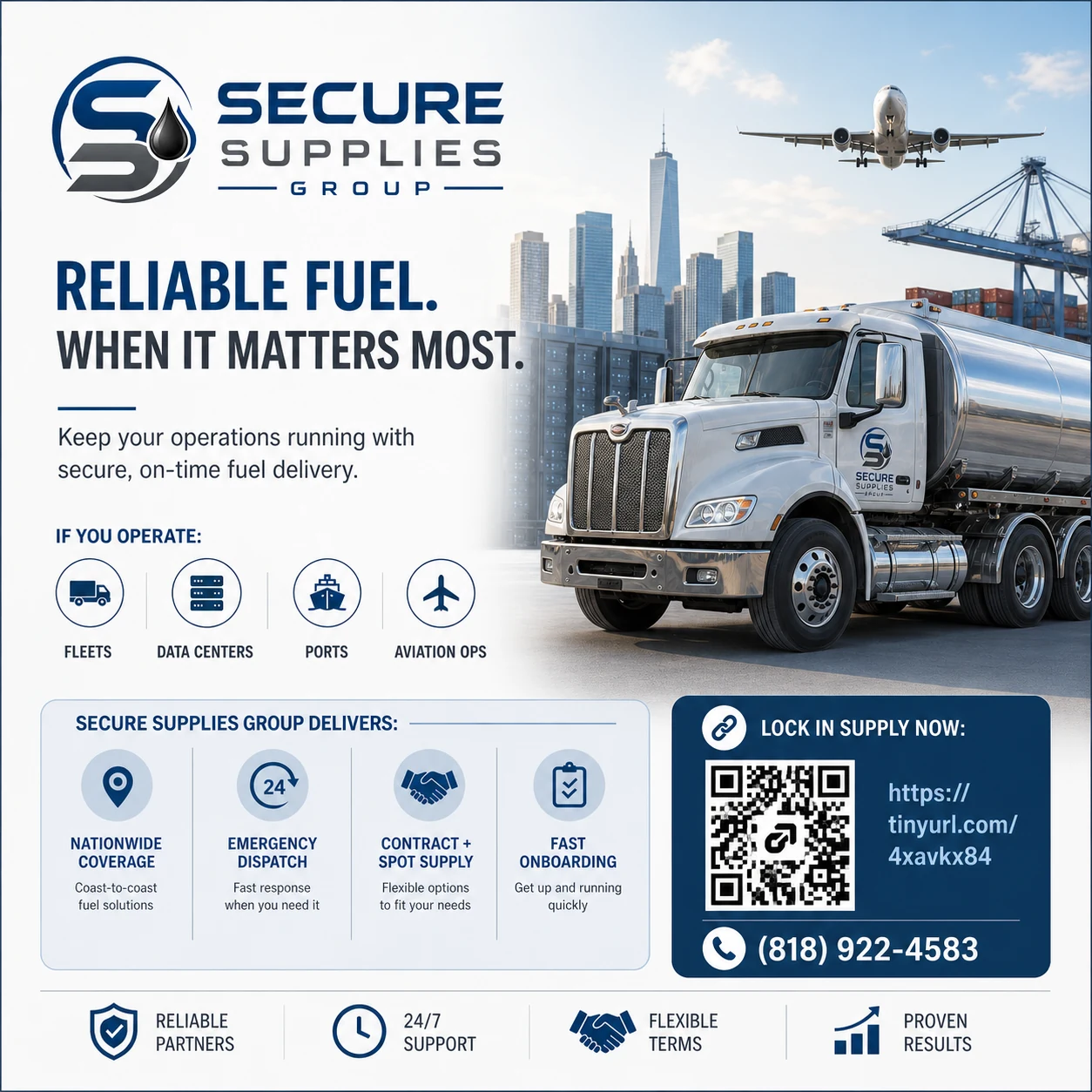 Secure Supplies Group fuel delivery promotional poster