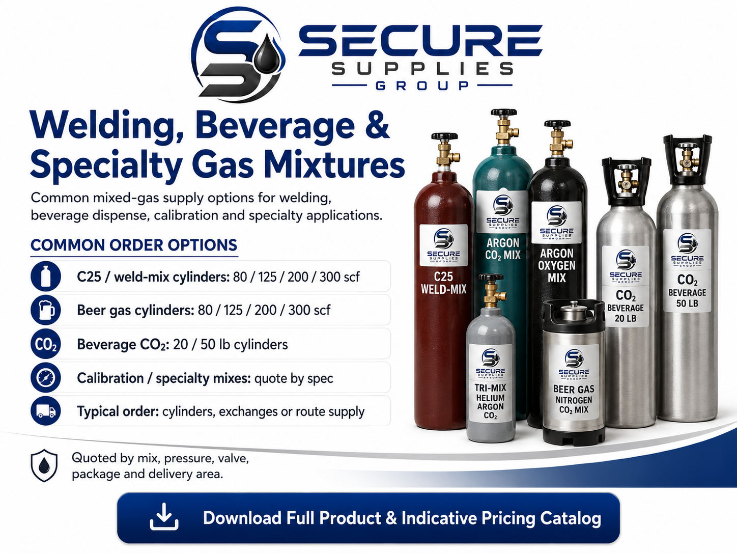 Secure Supplies welding gas and specialty gas mixes